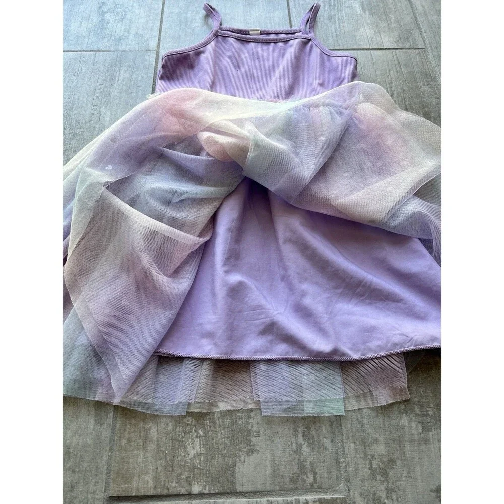 Summer Sundress Sleeveless Rainbow Tutu Tulle Twirl Casual Party Princess 6-7